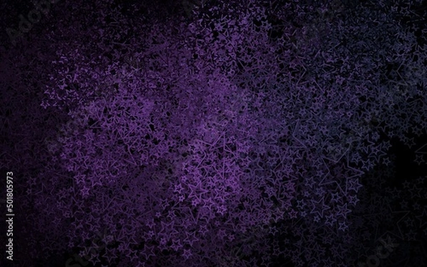 Fototapeta Dark Purple vector layout with bright stars.