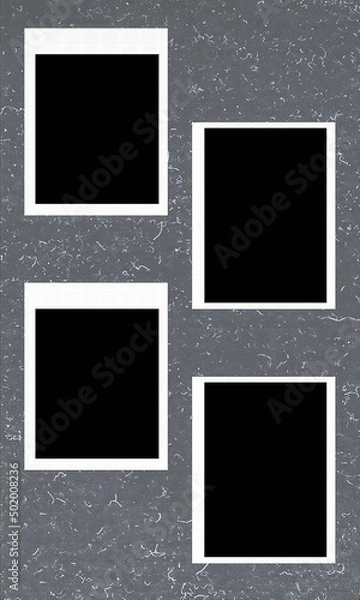 Fototapeta black, white and gray background with photo frames
