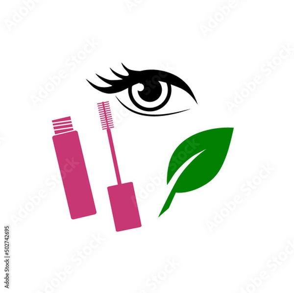 Fototapeta Organic mascara for lash care icon isolated on white