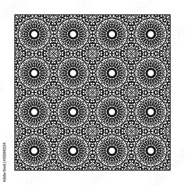 Fototapeta black and white seamless pattern