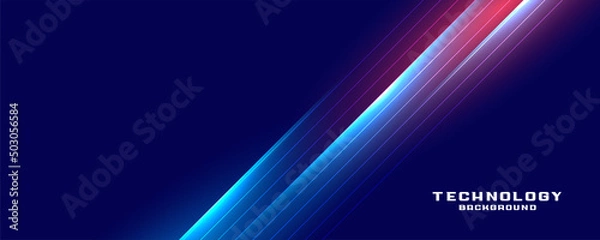 Fototapeta shiny technology glowing lines banner design