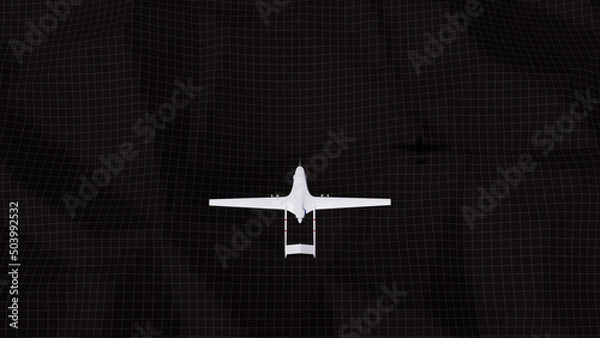 Fototapeta UAV Drone 'unmanned aerial vehicle' Turkey's UAV 3D illustration