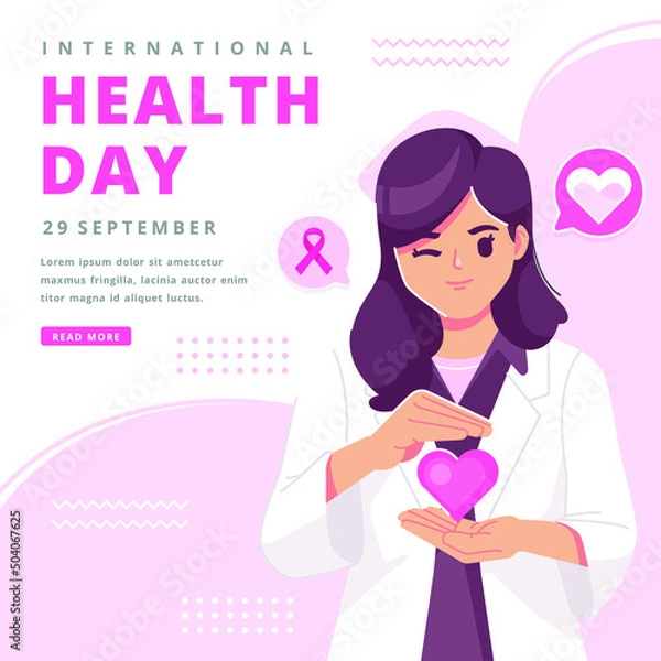 Fototapeta happy international health day illustration background