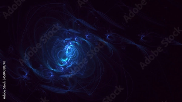 Fototapeta 3D rendering abstract multicolor fractal light background