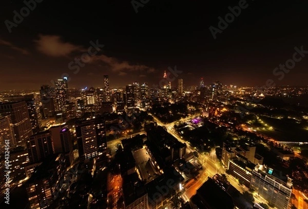 Fototapeta  Aerial Sydney City Harbour Harbor Aerial Sunset Evening Dusk Light streaks Night