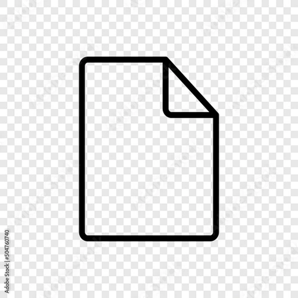 Fototapeta Document simple icon vector. Flat design. Transparent grid.ai