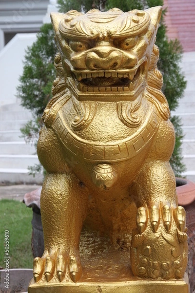 Fototapeta The Lion statue is china Style.