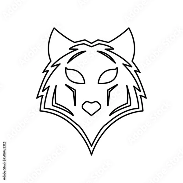 Obraz wolf icon on a white background, vector illustration