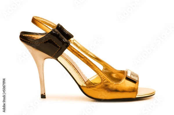 Fototapeta Woman shoes isolated on the white background