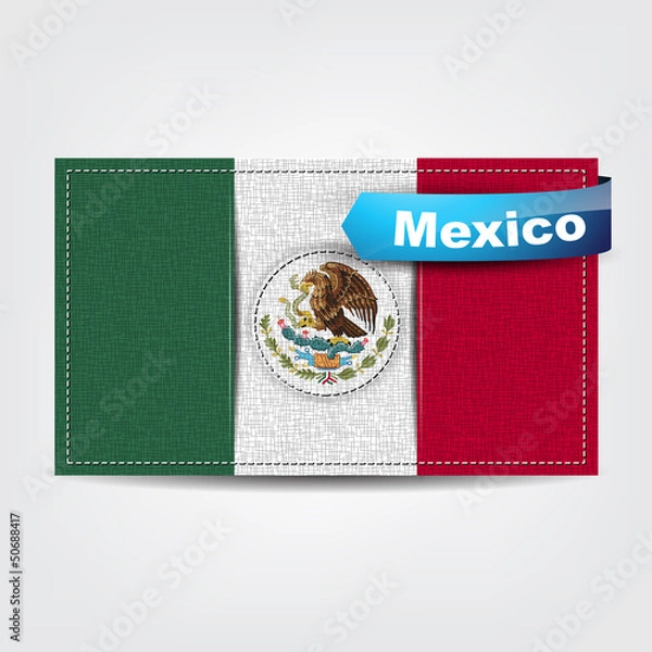 Fototapeta Fabric texture of the flag of Mexico