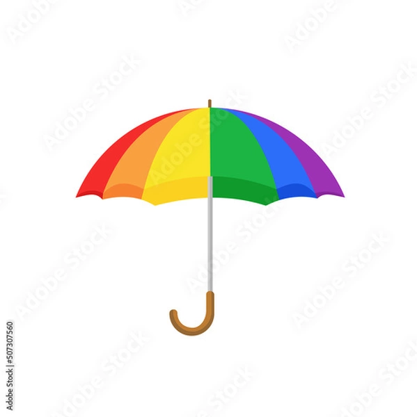 Fototapeta Rainbow umbrella isolated on white background. Umbrella with rainbow colors.Vector stock