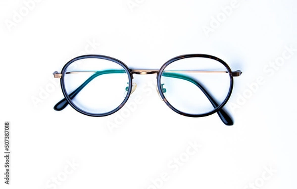 Fototapeta Top view of glasses reading And daily use ,eyeglass,isolated
