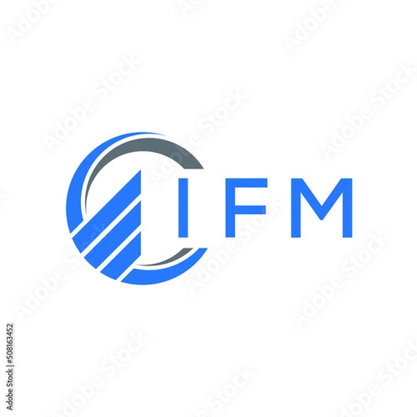 Fototapeta IFM Flat accounting logo design on white  background. IFM creative initials Growth graph letter logo concept. IFM business finance logo design.