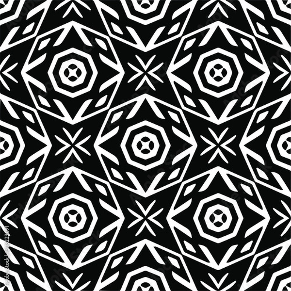 Fototapeta Abstract background with black and white pattern. Unique geometric vector swatch. Perfect for site backdrop, wrapping paper, wallpaper, textile and surface design. 