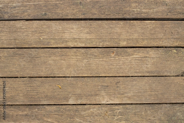 Fototapeta Texture of wooden boards close-up, top view.