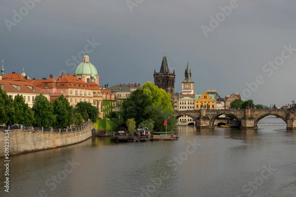 Fototapeta Prague Old Town Towers with Charles Bridge