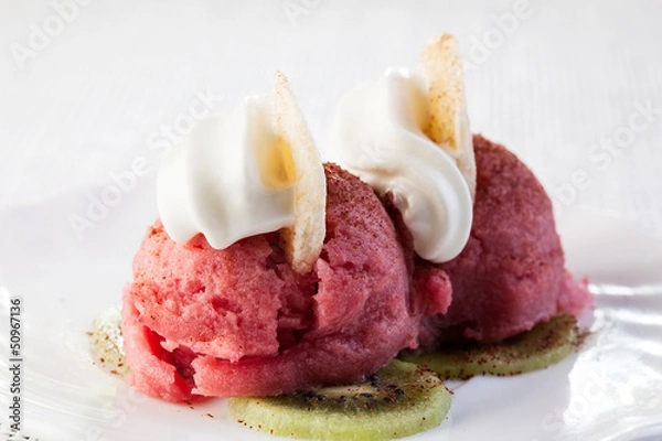 Fototapeta Mixed ice cream with kiwi