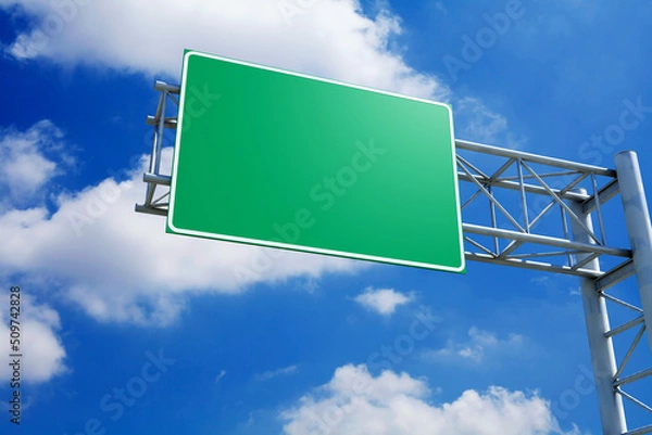 Fototapeta Empty 3D Highway Exit Sign