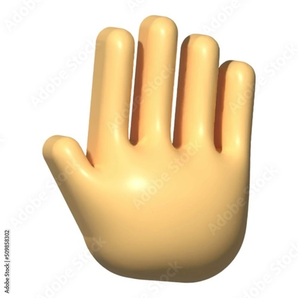 Fototapeta Realistic hand icon 3d cartoon vector. Hand finger