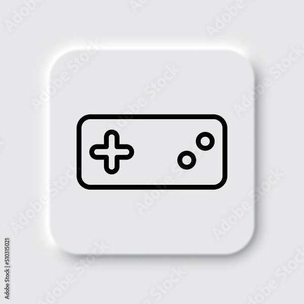 Fototapeta Gamepad simple icon vector. Flat design. Neumorphism design.ai