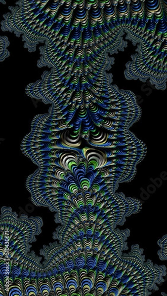 Fototapeta Artistic and imaginative digitally designed abstract 3D fractal background