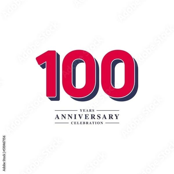 Fototapeta 100 Years Anniversary Celebration Vector Template Design Illustration