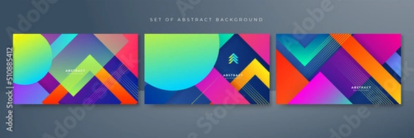 Fototapeta Abstract colorful banner geometric shapes geometric light triangle line shape with futuristic concept presentation background