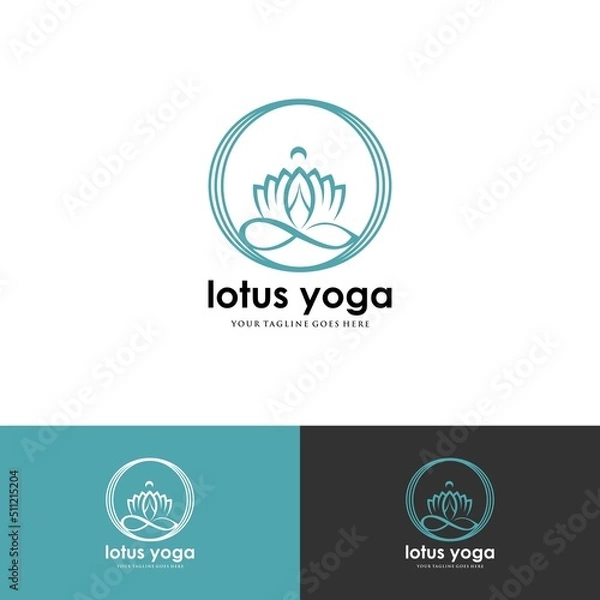 Fototapeta Vector yoga/spa icons and graphic design elements.