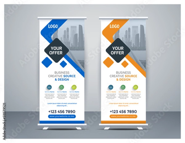 Fototapeta Professional, Clean and Modern Corporate Business Roll up Banner Template