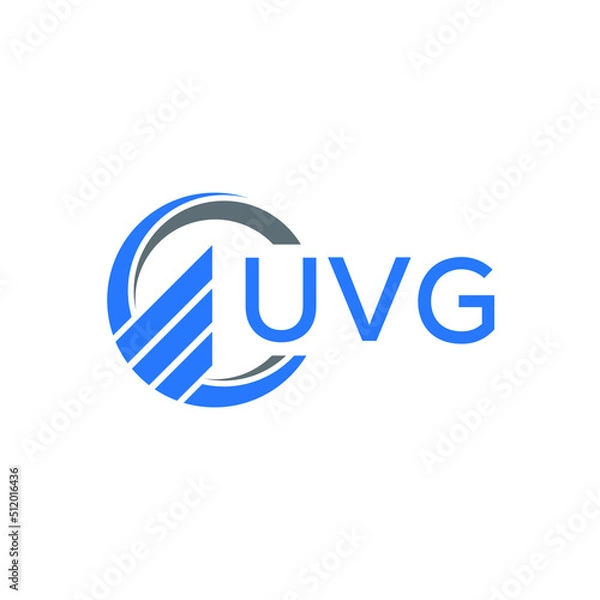 Fototapeta UVG Flat accounting logo design on white background. UVG creative initials Growth graph letter logo concept. UVG business finance logo design. 