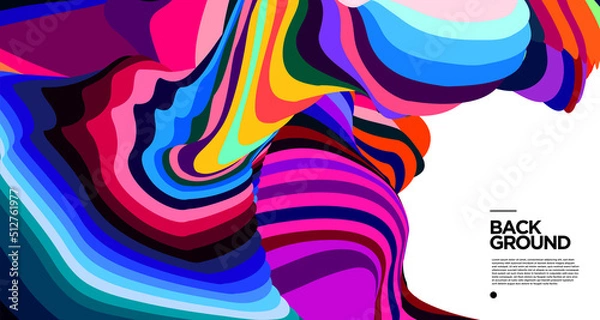 Fototapeta Vector colorful abstract fluid background for banner template