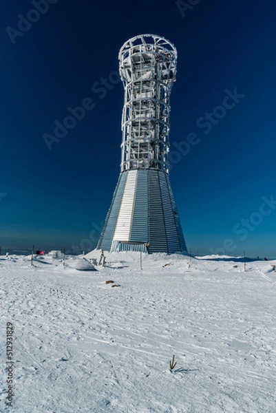 Obraz Lookout tower on Kralicky Sneznik hill on czech - polish borders