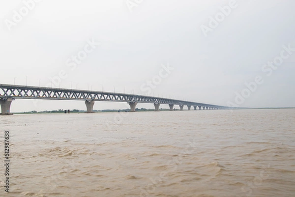 Fototapeta The dream of the Bangladesh Padma bridge is ready to use. Tomorrow on June 25, 2022, Honorable the Prime Minister of Bangladesh will inaugurate the Padma Bridge.