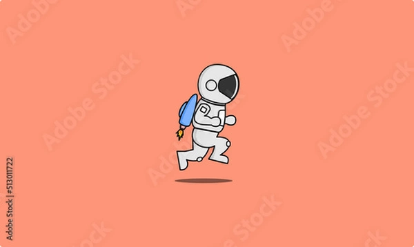 Fototapeta Jumping Astronaut Cartoon