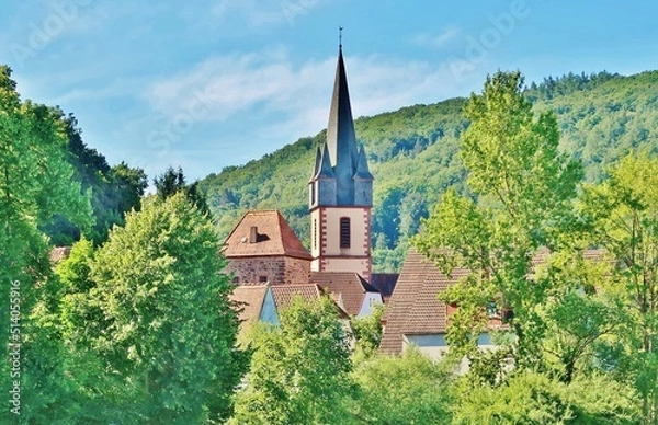 Fototapeta Gemünden am Main, Kirchturm St. Peter und Paul