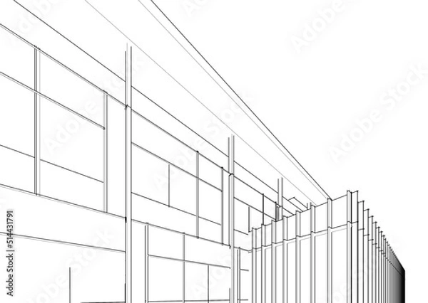 Obraz Architectural sketch of modern building