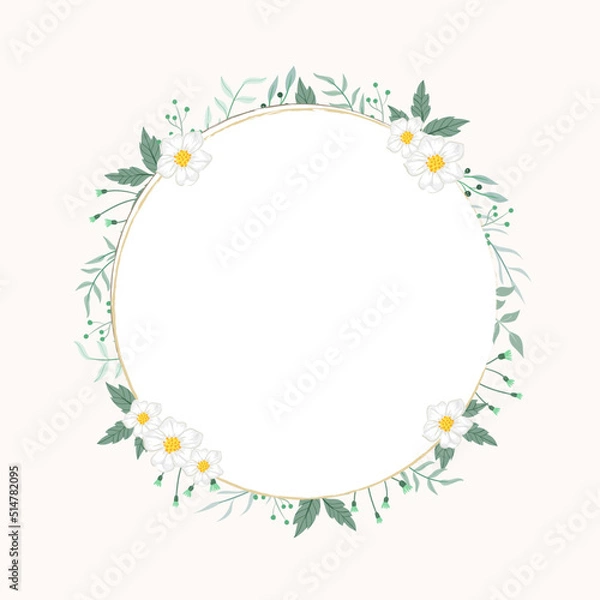 Obraz white and blue floral frame for wedding