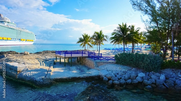 Obraz A view of Cococay island at Caribbean sea