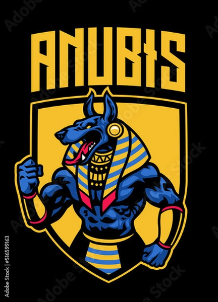 Fototapeta Anubis God Egyptian Sport and esport Mascot Logo