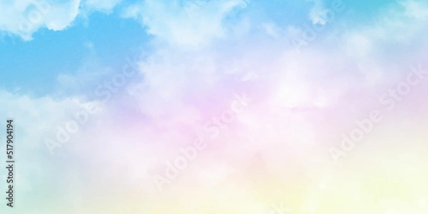 Obraz Vector illustration of fantasy sky background and pastel color.