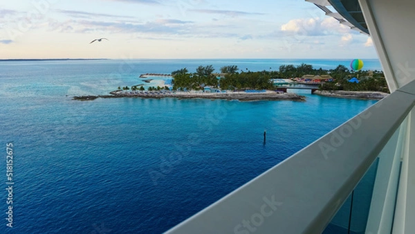 Fototapeta A view of Cococay island at Caribbean sea