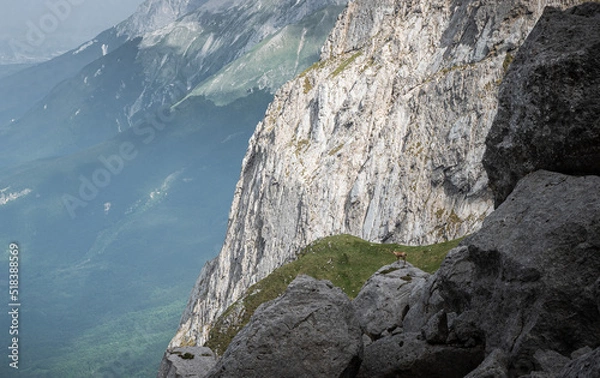 Fototapeta i panorami di prati di tivo, versante teramano del gran sasso d'italia. con vista sui due corni