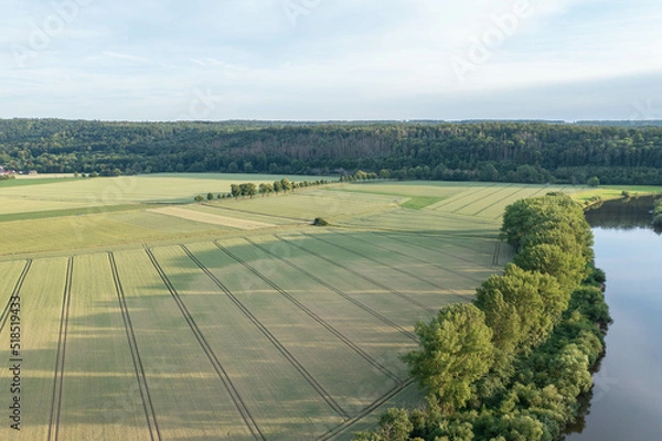 Fototapeta Landscape and panorama  view of drone