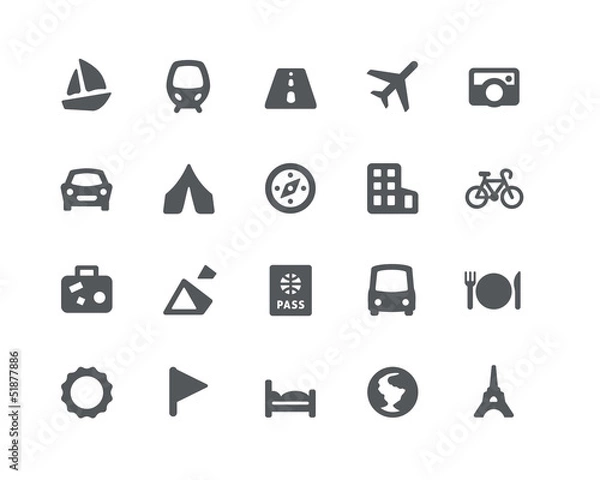 Fototapeta Traveling and transport icons set