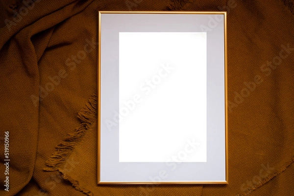 Fototapeta Mock up poster. Minimal template with empty picture frame mock up. Boho