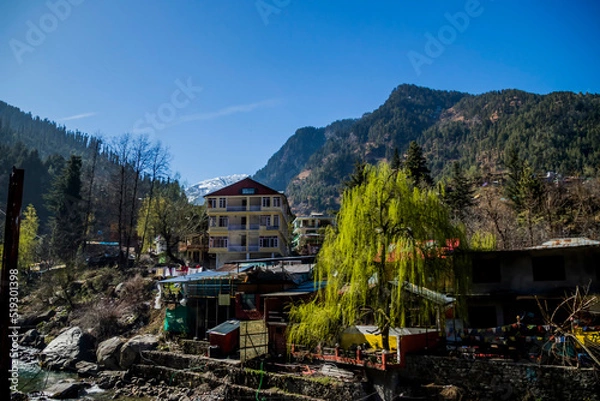 Fototapeta Views of old Manali village