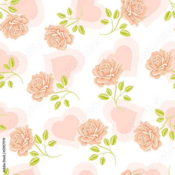 Fototapeta Seamless wallpaper pattern with roses