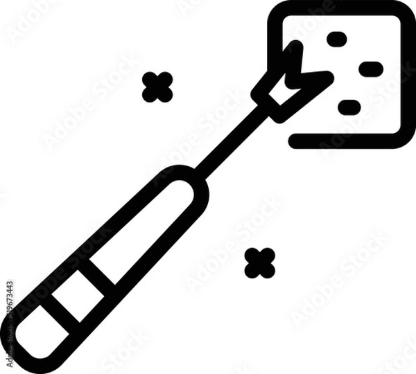 Fototapeta Fondue fork icon outline vector. Cheese fork. Melt cooking