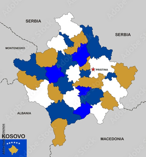 Fototapeta kosovo map