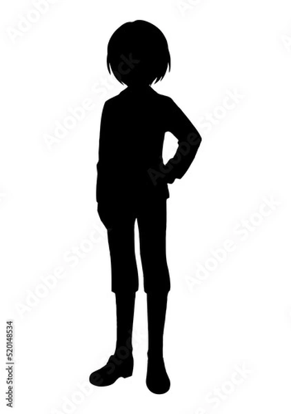 Fototapeta Silhouette illustration of anime character	